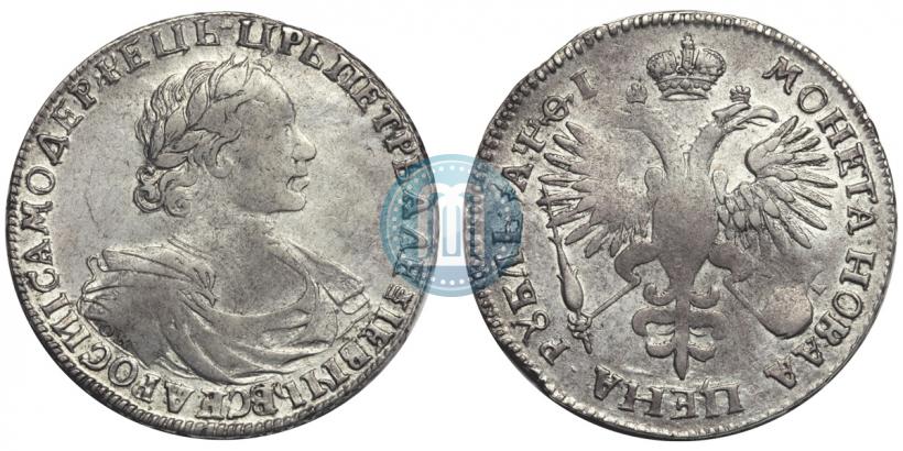 Фото 1 рубль 1719 года OK "Портрет в латах"
