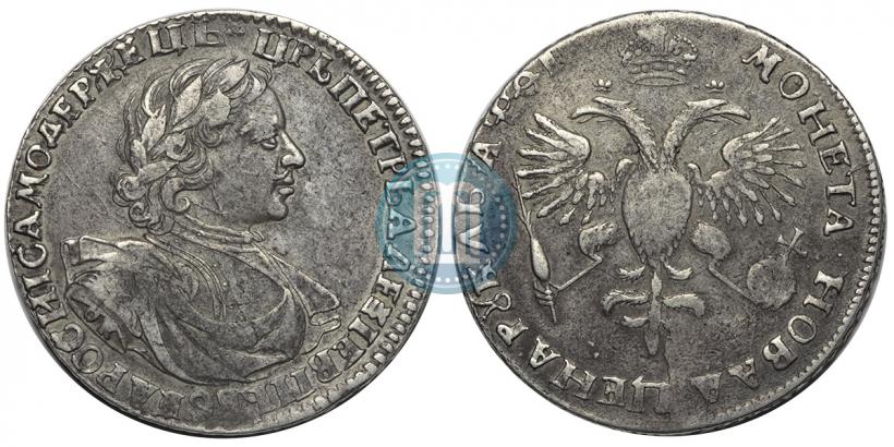 Фото 1 рубль 1719 года OK "Портрет в латах"