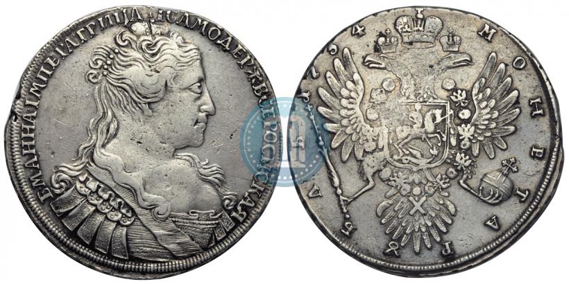 Фото 1 рубль 1734 года  "Тип 1734 года"