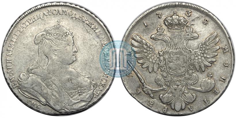 Фото 1 рубль 1738 года СПБ "Петербургский тип"