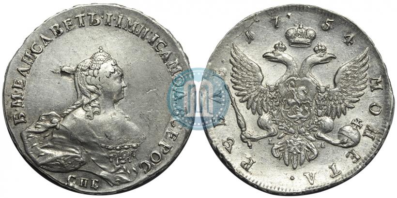 Picture 1 rouble 1754 year СПБ-IМ "Portrait by Benjamin Scott"