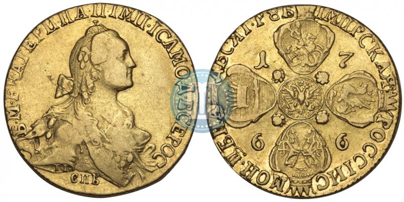 Picture 10 roubles 1766 year СПБ 
