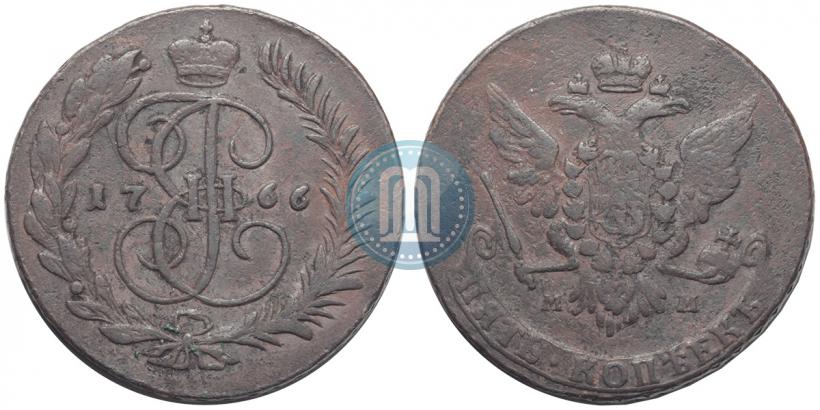 Picture 5 kopecks 1766 year ММ 