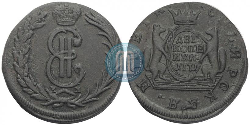 Фото 2 копейки 1771 года КМ 