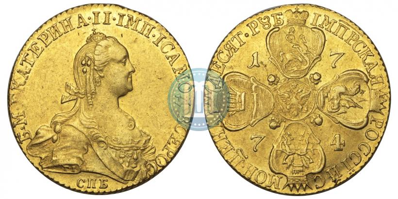 Picture 10 roubles 1774 year СПБ 