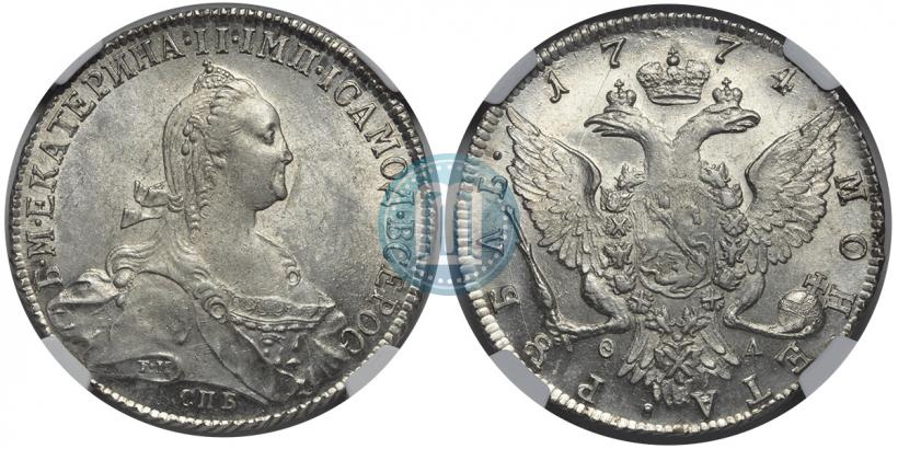 Picture 1 rouble 1774 year СПБ-ФЛ 