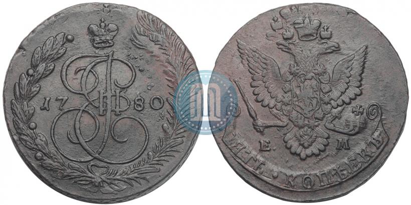 Picture 5 kopecks 1780 year ЕМ 