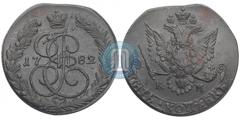 Фото 5 копеек 1782 года КМ 