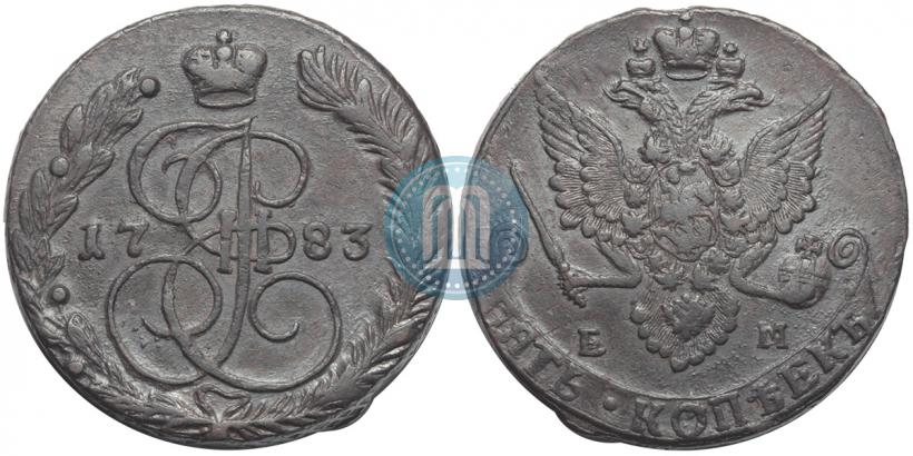 Фото 5 копеек 1783 года ЕМ 