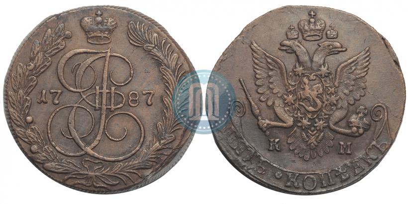 Фото 5 копеек 1787 года КМ 