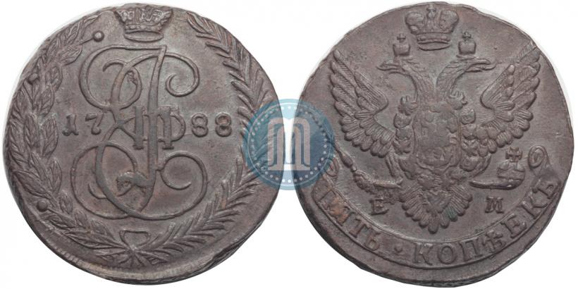 Фото 5 копеек 1783 года ЕМ 
