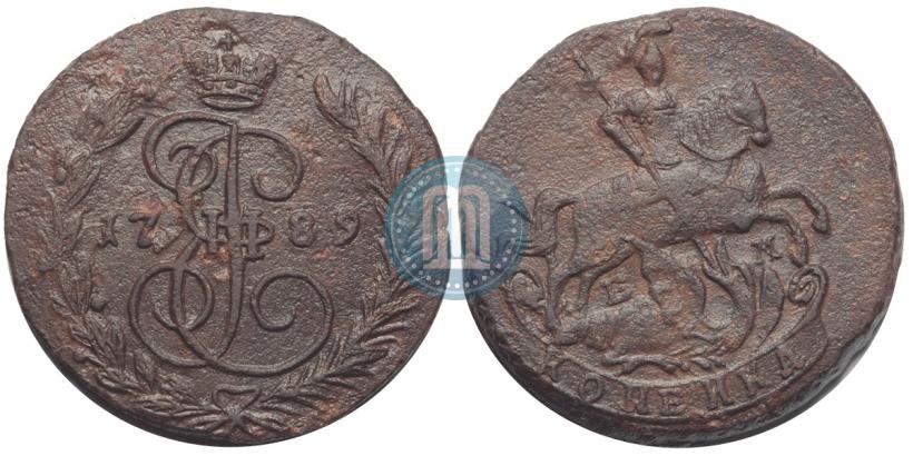 Picture 1 kopeck 1789 year ЕМ 