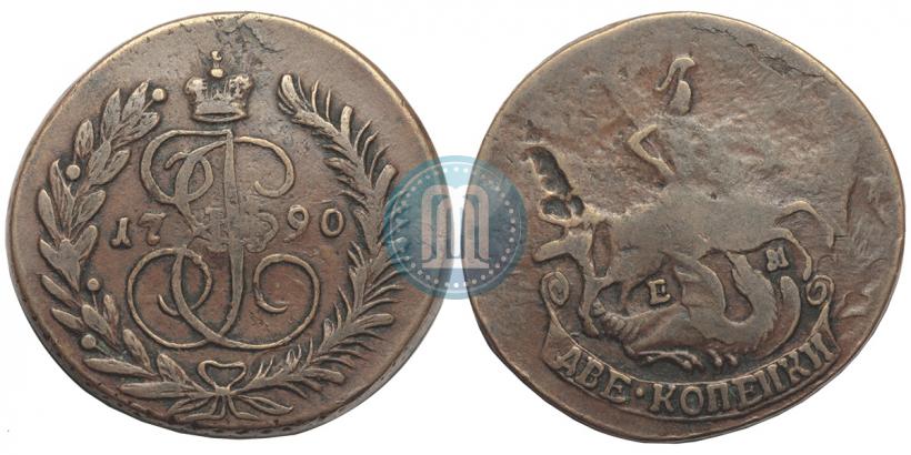Picture 2 kopecks 1790 year ЕМ 