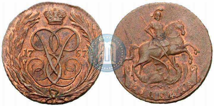 Picture 1 kopeck 1757 year  