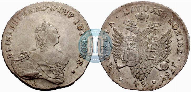 Picture 48 kopecks 1757 year  "For Livonia"