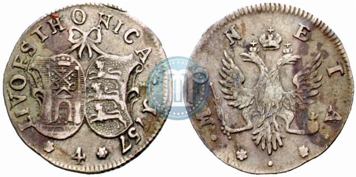 Фото 4 копейки 1757 года  "Ливонез"