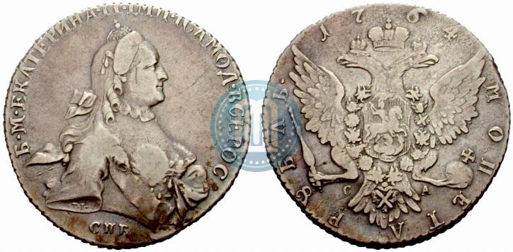 Фото 1 рубль 1764 года СПБ-СА 