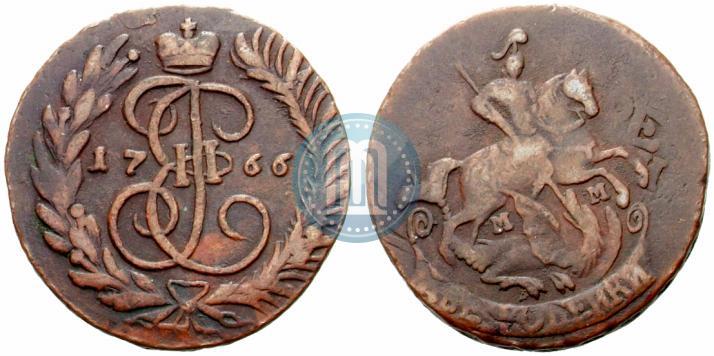 Фото 2 копейки 1766 года ММ 
