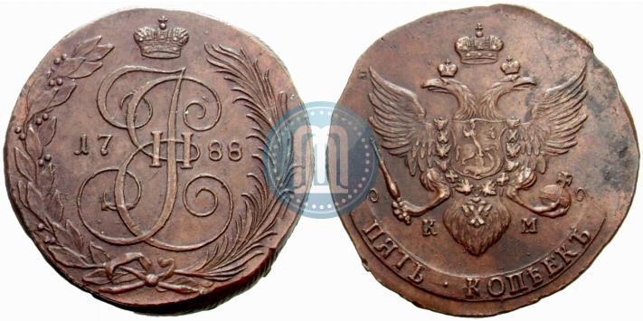 Picture 5 kopecks 1788 year КМ 