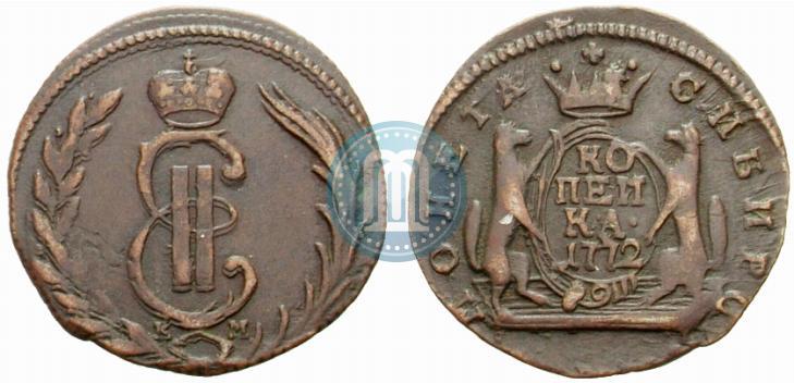 Picture 1 kopeck 1772 year КМ 