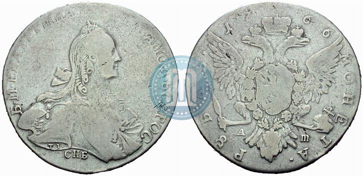 Picture 1 rouble 1766 year СПБ-АШ-Т.I. 
