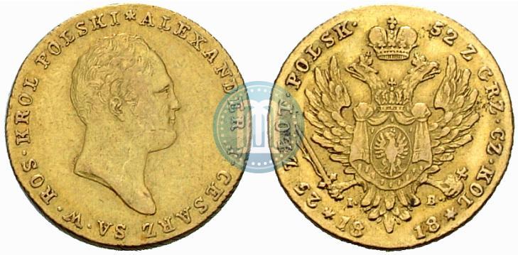 Picture 25 złotych 1818 year IB 