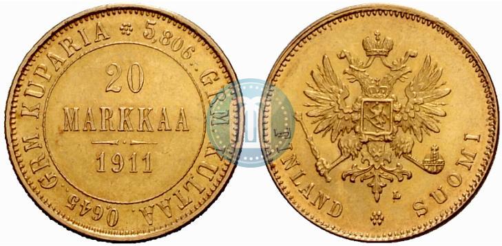Picture 20 markkaa 1911 year L 