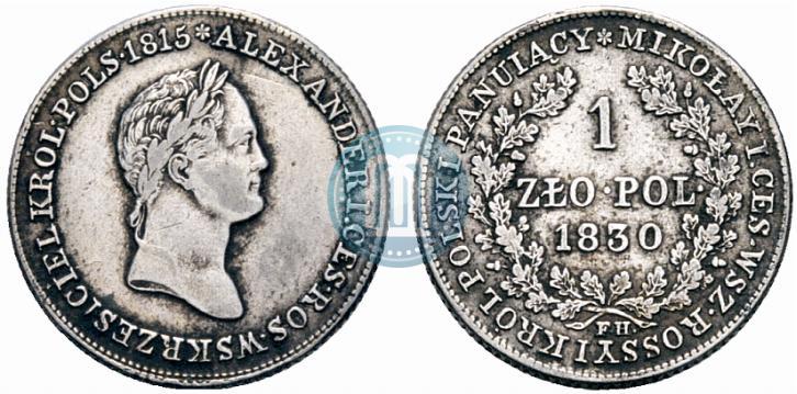 Picture 1 złoty 1830 year FH 