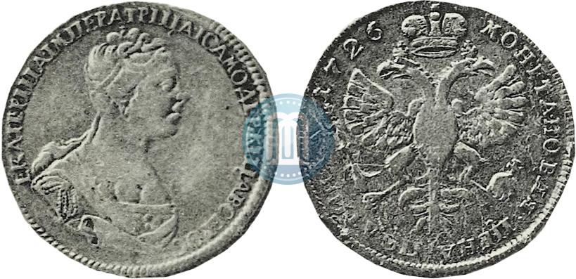 Фото Полтина 1726 года СПБ "Петербургский тип, портрет вправо"