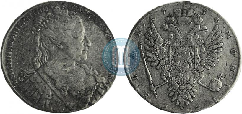 Фото 1 рубль 1734 года  "Тип 1734 года"