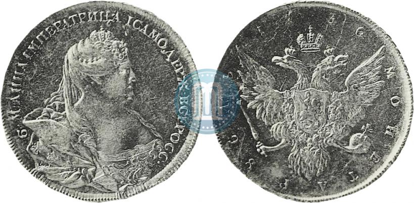 Фото 1 рубль 1736 года  "Портрет работы Гедлингера"