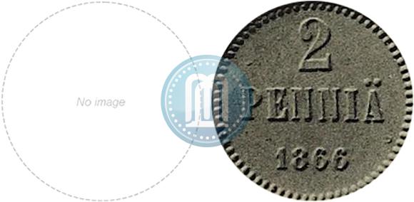 Picture 2 pennia 1866 year  "Pattern"