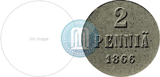 Picture 2 pennia 1866 year  "Pattern"