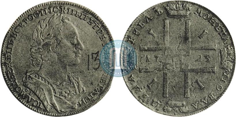 Picture 1 rouble 1723 year OK "Portrait in ancient armour"