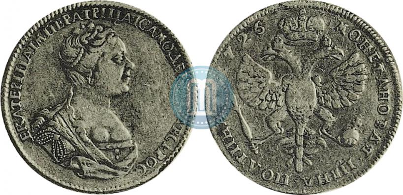 Picture Poltina 1726 year  "Petersburg type, portrait turned to the right"
