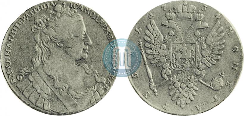 Фото 1 рубль 1734 года  "Тип 1734 года"