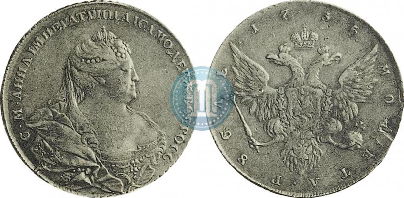 Фото 1 рубль 1736 года  "Портрет работы Гедлингера"