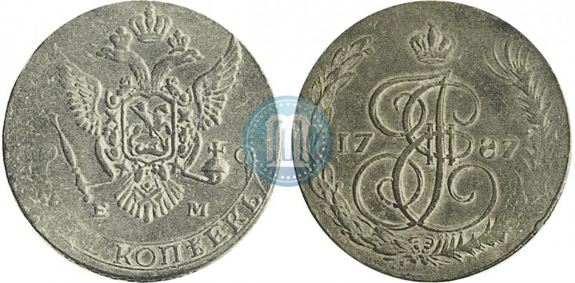 Picture 5 kopecks 1787 year ЕМ 