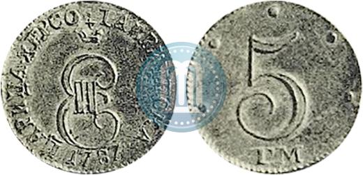 Фото 5 копеек 1787 года ТМ 