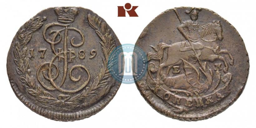 Picture 1 kopeck 1789 year ЕМ 