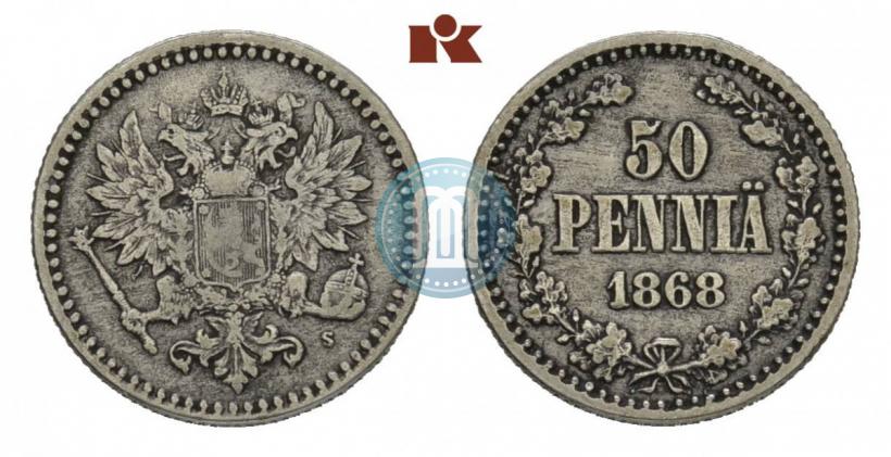 Picture 50 pennia 1868 year S 