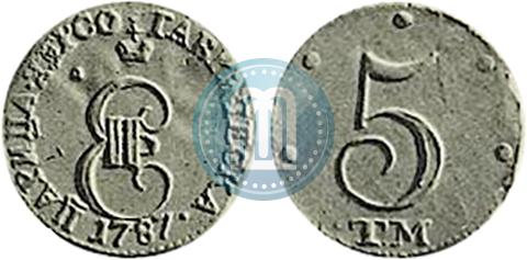Picture 5 kopecks 1787 year ТМ 