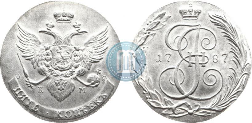 Фото 5 копеек 1787 года КМ 