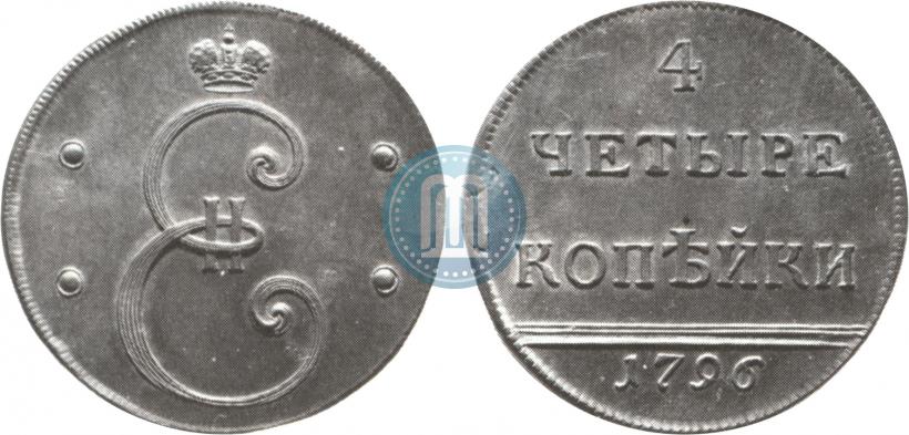 Picture 4 kopecks 1796 year  