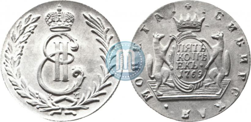 Фото 5 копеек 1769 года КМ 