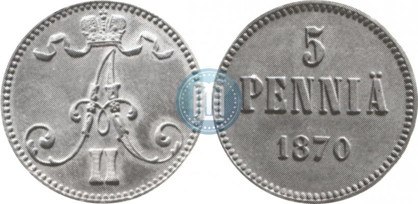 Фото 5 пенни 1870 года  