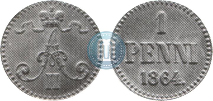 Picture 1 penni 1864 year  