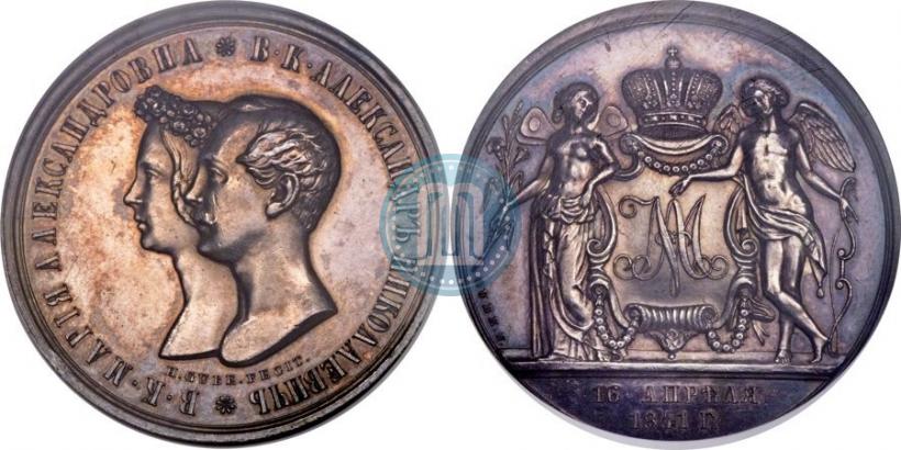 Picture Medal 1841 year H. GUBE. FECIT "In the memory of the wedding of the crown prince"