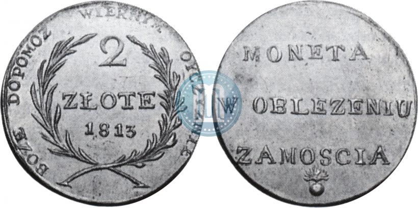 Фото 2 злотых 1813 года  