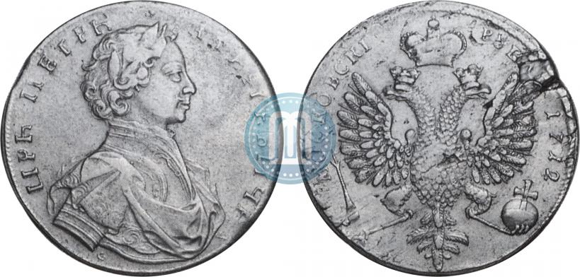 Picture 1 rouble 1712 year  "Portrait by S. Gouin"